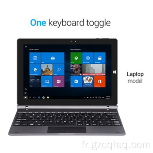 Ordinateur portable à écran tactile 2 en 1 Win 10 avec clavier amovible